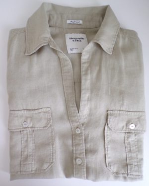 Koszula (40% len) Abercrombie&Fitch ( kolor jasna oliwka )